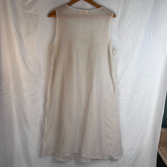 Barbizon VTG Nightgown Nightie Sleeveless Embroidered Lace Trim Size Large Boho - Picture 2 of 9